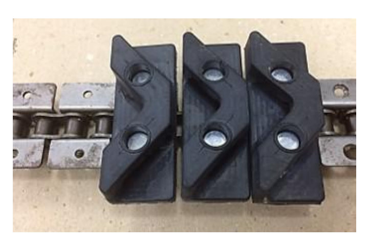 Chain-rubber-equipped propulsion system the rubber teeth are designed to reduce the noise, damp impact and make a great surface contact on variety of grounds