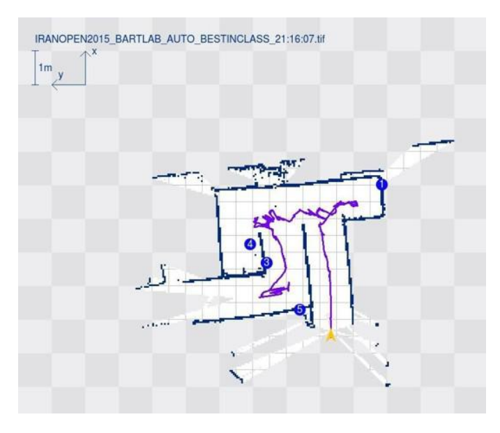The generated map in RoboCup Iran Open 2015
