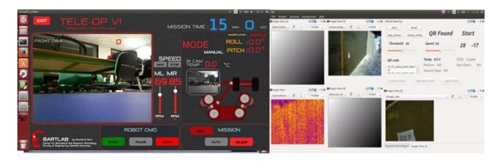 Fig. 12. Image shows the framework of (A) GUI of the tele-operative (B) GUI of the autonomous function
