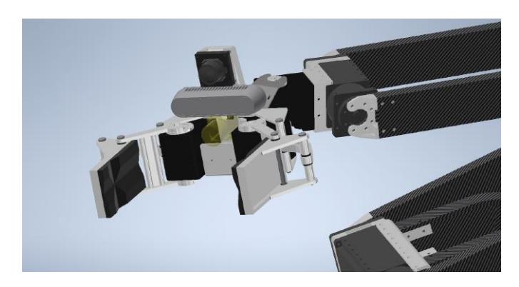 The hand has 3-DoF wrist and fingers actuated with parallel-link mechanism. The gripper is jamming gripper created by Tohoku Univ.