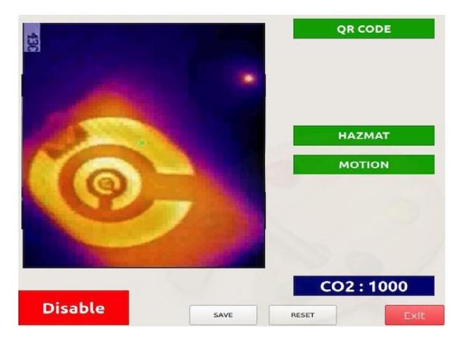 Fig. 6. The image from the thermal camera detects the C gap.