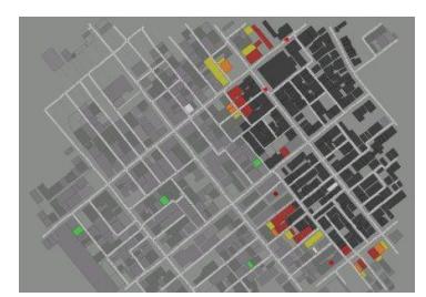 Environment state at the end of one simulation without learning