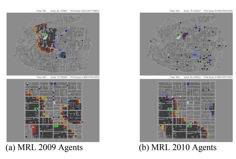 Figure 4. Performance of fire brigade agents in compare to 2009 code