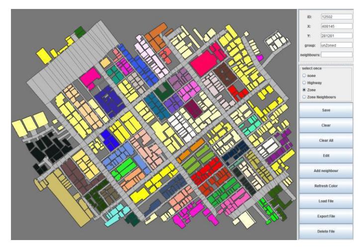 Figure 1. Fire Zones for Kobe (each zone is in specific color)