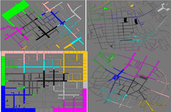 Fig. 5. TopLeft: New Kobe city, TopRight: Berlin city BottomLeft: Virtual City, BottomRight: Paris city