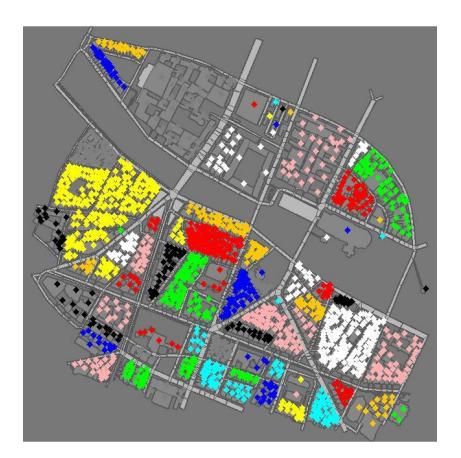 Last year's clustering with area partition analysis