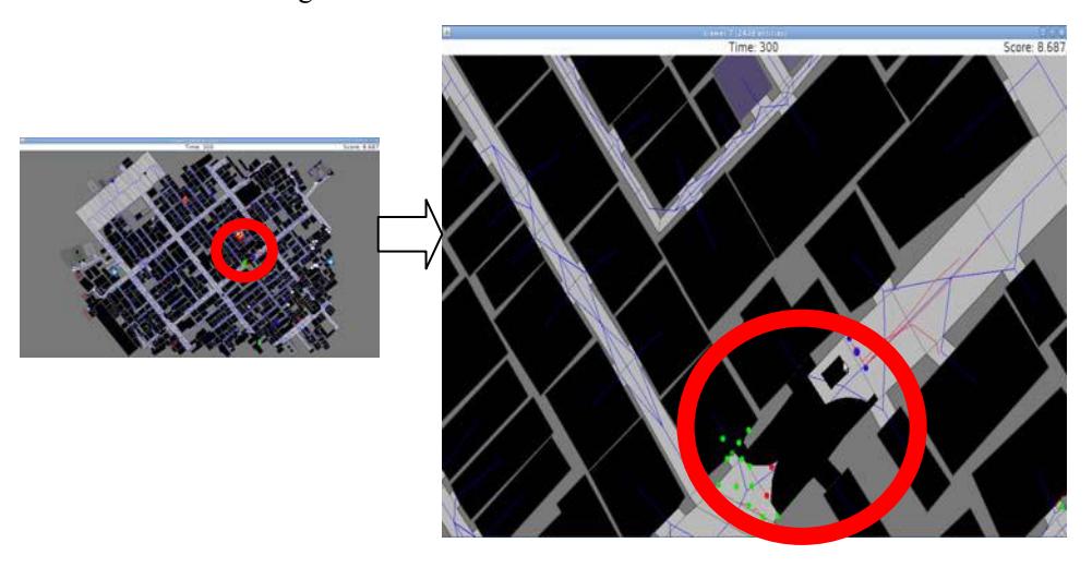 Fig.1. An example of difficulty in agents' actions