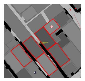 Fig.6 Area obtained considering only the distance between each police force agent and target.