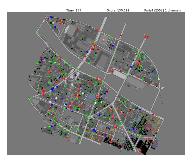 Fig. 4. The final state of Paris4 scenario with RoboAKUT agent