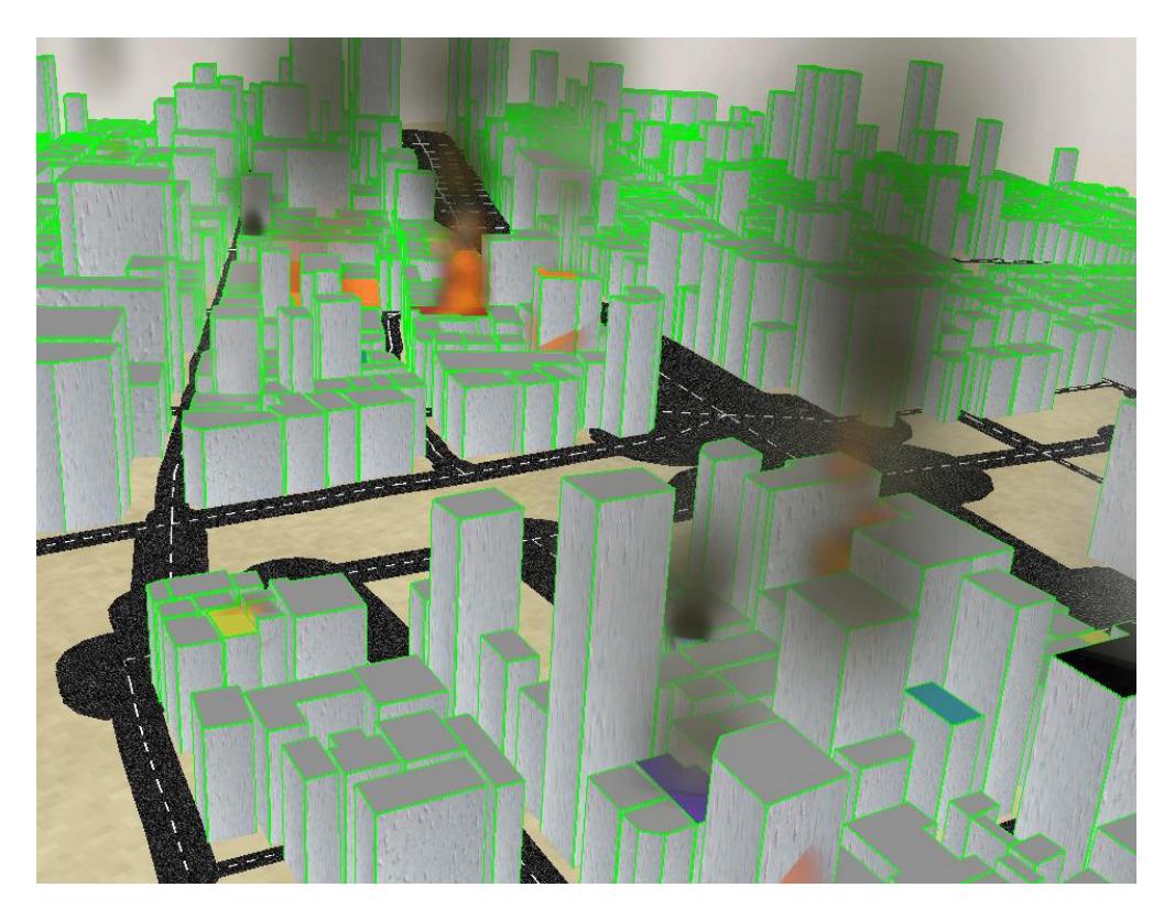 Fig. 3. Snapshot of the 3D view of the map of Kobe.