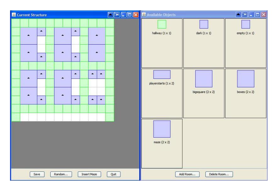 Figure 3: Snapshot of the building creation GUI.