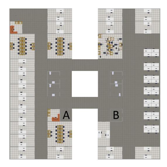Fig. 5: A simulated office building generated according to our method.