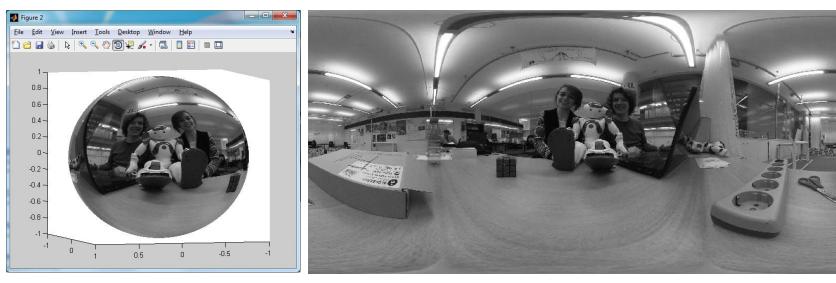 (a) spherical image (b) rectangular image