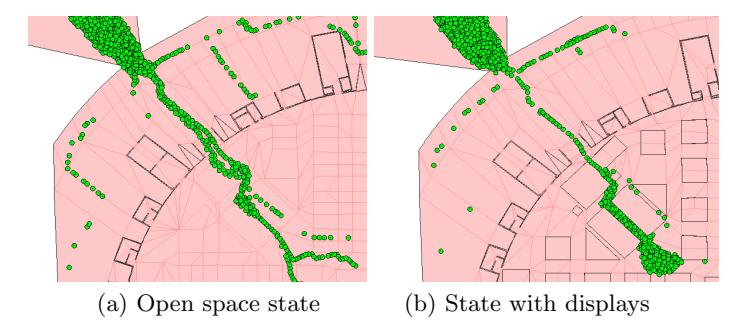 Fig. 3. Congestion at exit the northwest exit of Hall 1