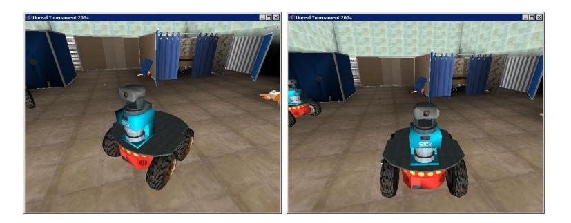 Fig. 1. The simulated P2AT robot.