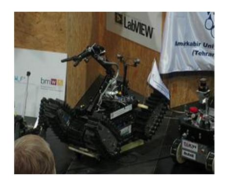 Fig. 1. Pasargad Autonomous Rescue Robot in Action