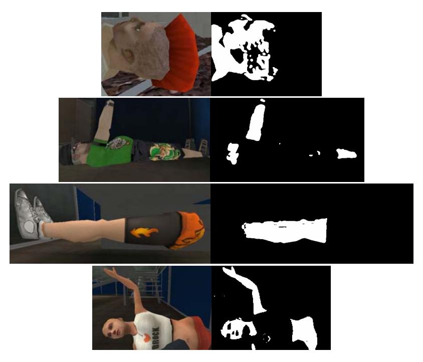 Fig. 4. Results of the skin detection algorithm.