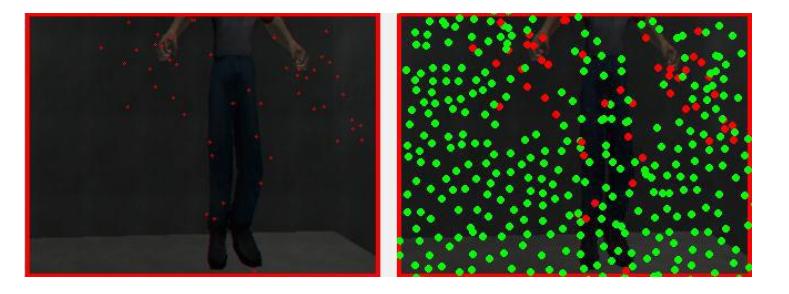 Fig. 4 Results of the moving feature detection