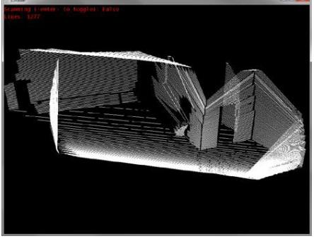 Fig. 2. Example of a 3D scan match inside USARSim. Courtesy Peter Nelson [18].