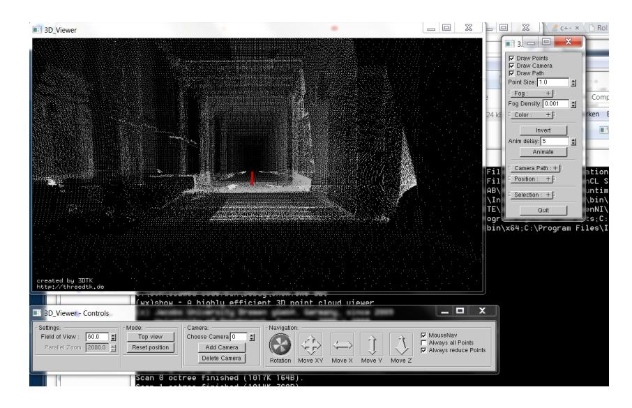 Fig. 3. Example of a 3D scan of a passage in Dagstuhl castle, recorded during the workshop 'Towards Affordance-Based Robot Control', 2006. Courtesy Andreas N¨uchter [23].
