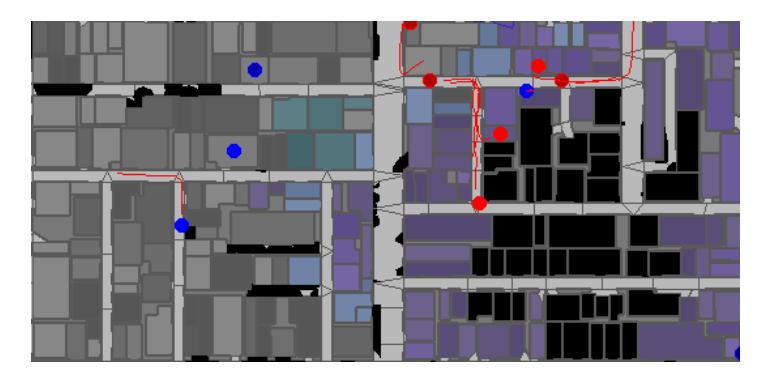 Fig. 1. Outer buildings extinguishing to prevent fire spreading