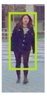 Fig. 4. Output of human detection using HOG (MIT Pedestrian Data Set [8])