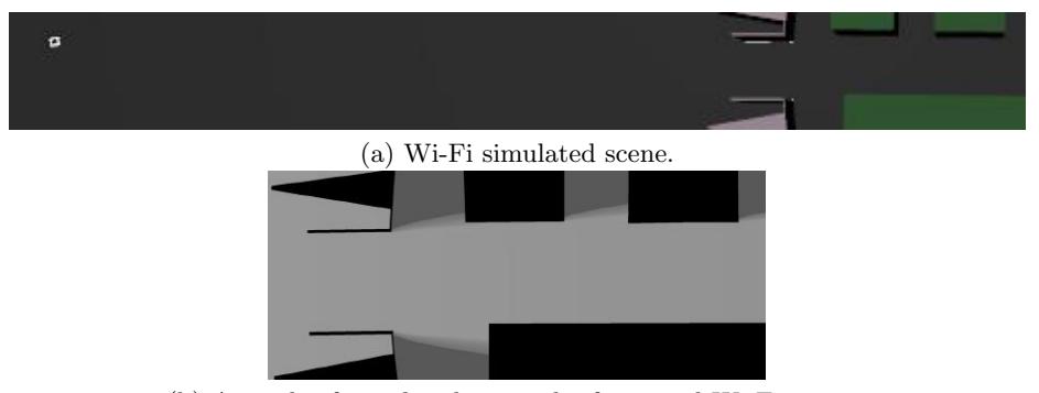 (b) A result of simulated strength of received Wi-Fi power.