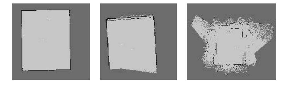 (a) Mapping by 1 robot (b) Mapping by 2 robots in early (c) Mapping by 2 robots at last. Fig. 2. Mapping in a simple situation