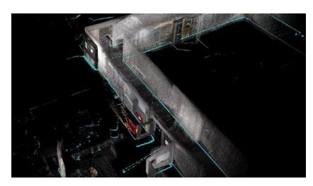 Fig. 3: RTAB-Mapping with 3D point cloud and 2D map
