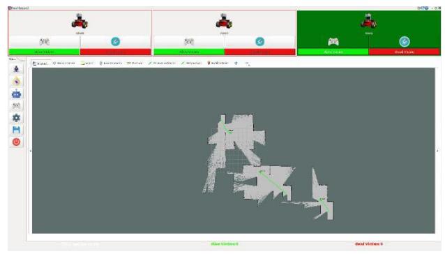 Fig 1. Multi-robots control dashboard and dock visualizer