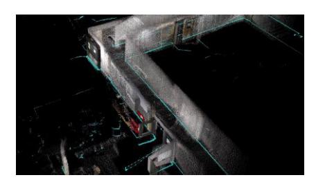 Fig. 3: RTAB-Mapping with 3D point cloud and 2D map