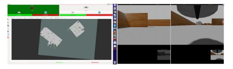 Fig. 2. Base-Station GUI. a flexible software in four sections of Setup Environment, Multi-Robot Control, Visualizer, and Camera Viewer designed with QT Designer platform with many dock panels and wizard forms for setup the competition rounds with just one click setup.