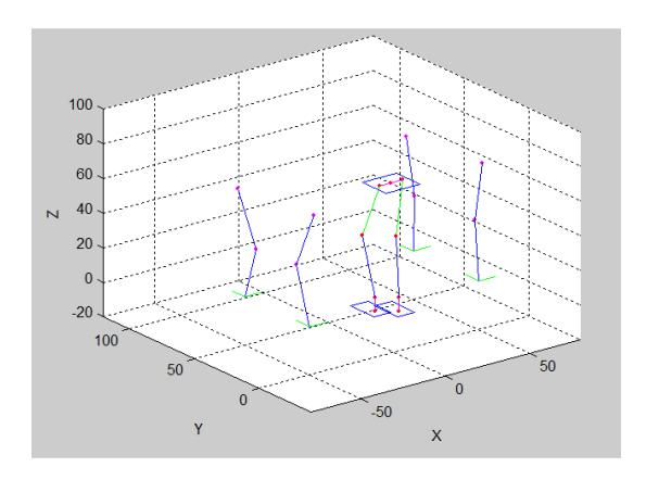 Fig. 7. 3D simulations of kinematics based locomotion.