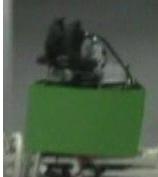 Fig. 4. Photos of assembled HuroEvolution*AD* (left-hand-side) and the active vision sensor (right-hand-side)