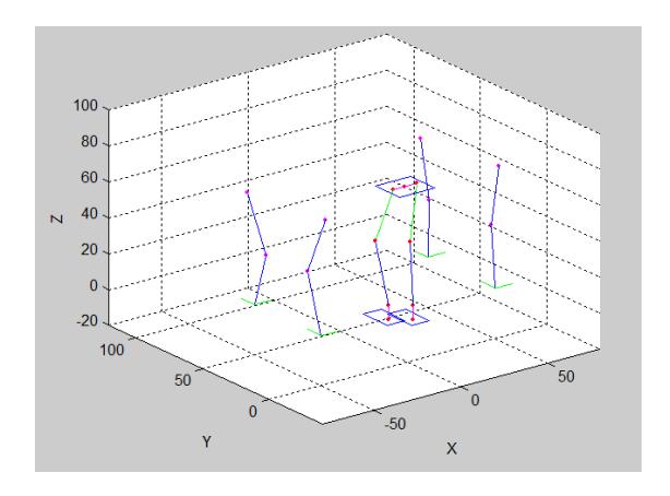 Fig. 6. 3D simulations of kinematics based locomotion.