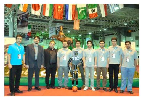 Fig. 1. Behrobot adult size humanoid robot, champion of Iranopen 2013