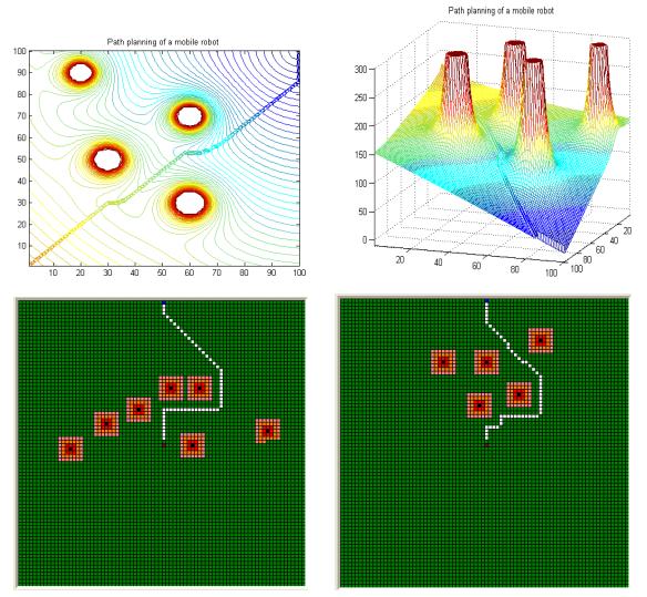 Fig. 8. The results of some sample path planning simulations