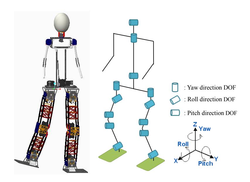 Fig. 1. CAD model (LHS) of HuroEvolution and Structure design (RHS).