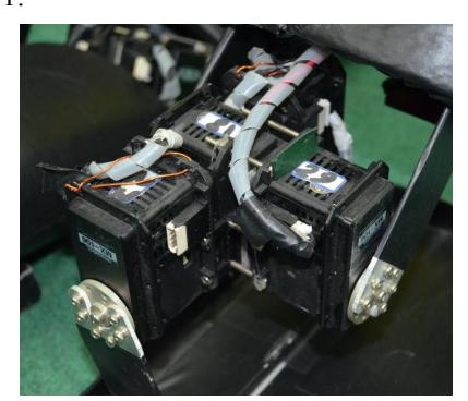Fig. 4. Dual motor used as an actuator (Left is Ankle, Right is Knee)