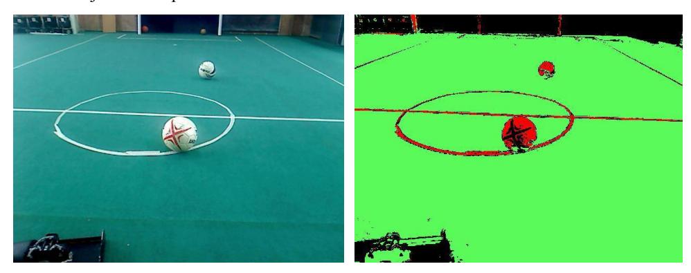 Fig. 7. Raw image and justified image