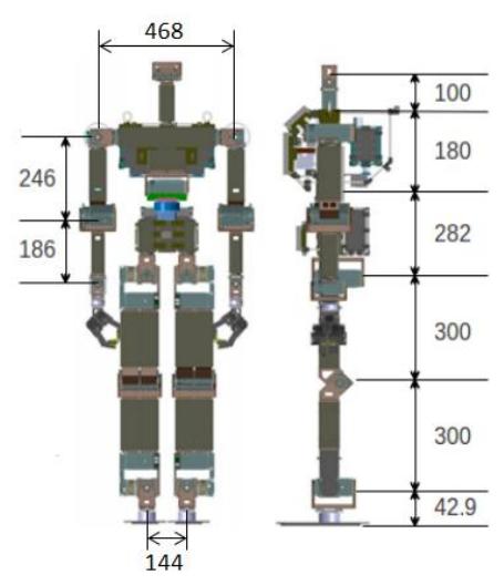 Fig. 3. THOROP Dimensions (in mm)