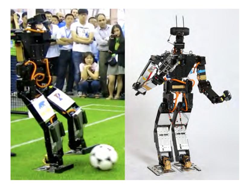 Fig. 2. Left: THOR-RD in RoboCup 2015; Right: THOR-RD in the DARPA Robotics Challenge