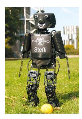 NimbRo KidSize 2007 robot Lothar and 2008 robot Steffi.