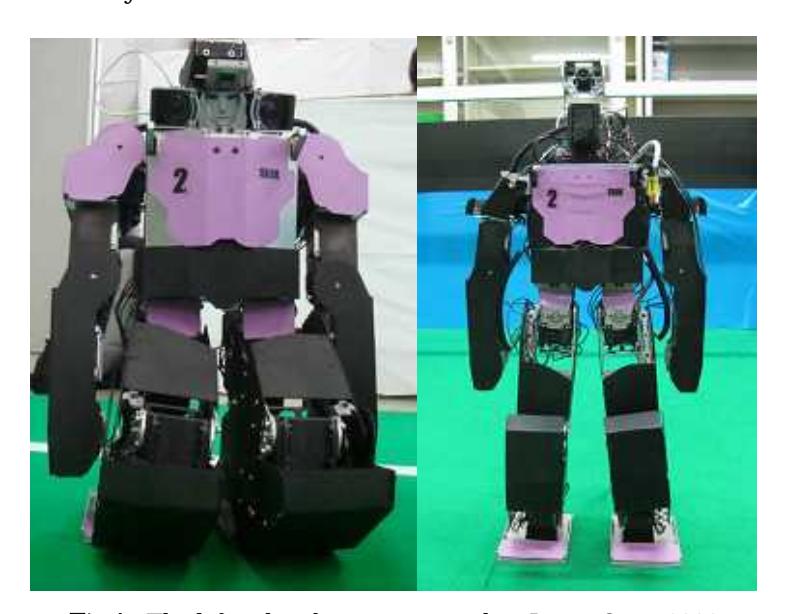 Fig 1. The left side robot participated in Japan Open 2008 and the right side is prototype robot based on it.