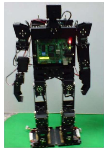 Fig. 1. The picture of aiRobot-III (a) front side (b) rear side