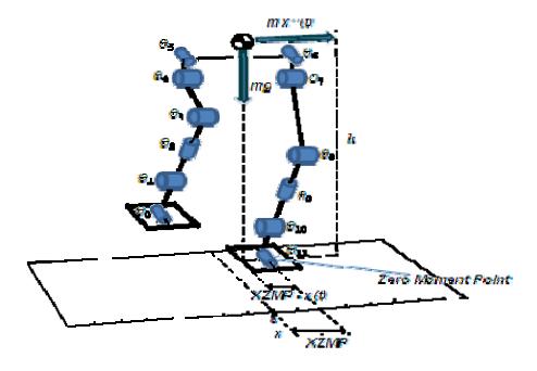 Fig. 3. Foot-path of robot considering Zero-Moment-Point.
