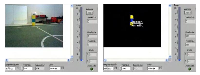 Fig. 5. Object Identification based on ellipsoidal color regions in RGB space.