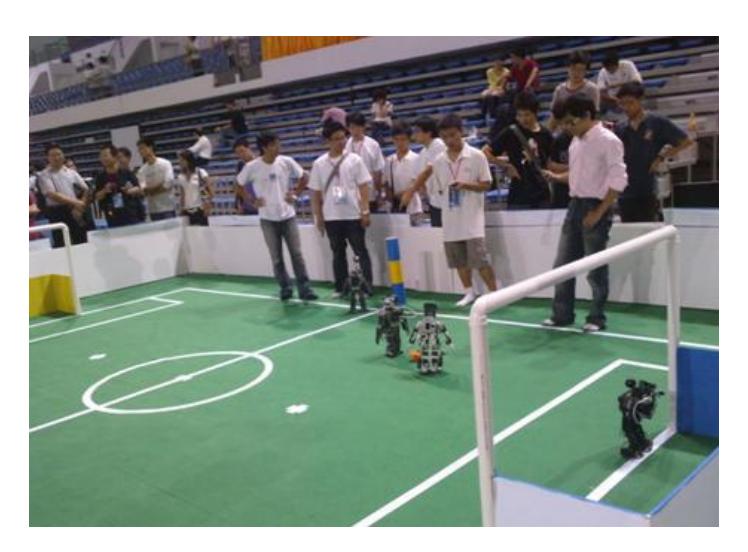 Fig 1. Our robot on competition field in China.