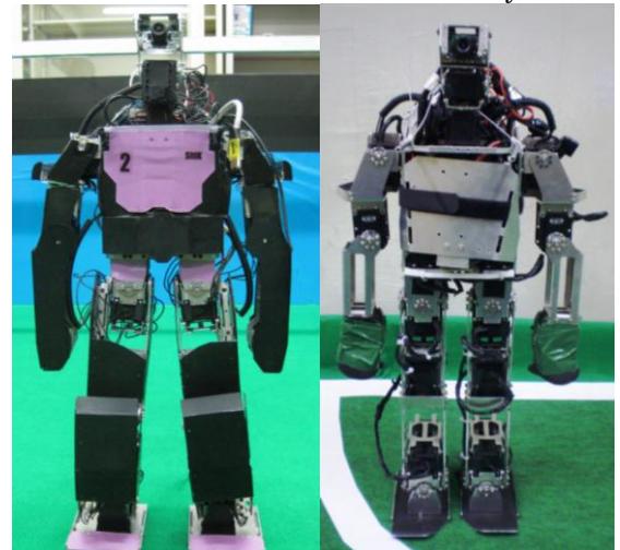 Fig 1. The left side robot participated in Japan Open 2009 and the right side is prototype robot based on it.