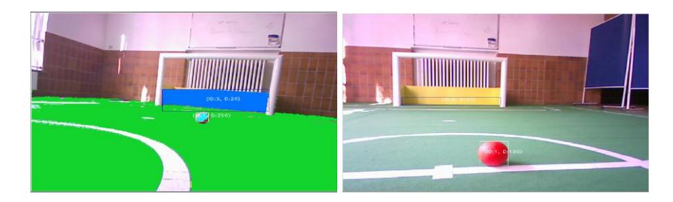 Fig. 2. Color Segmentation and detected Objects